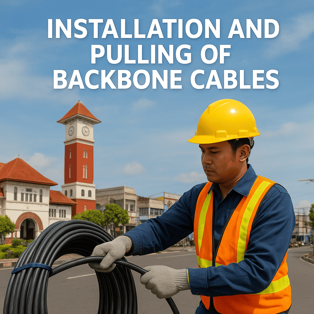 Core Digital Network Project - Installation and Pulling of Backbone Cables in Cianjur Area